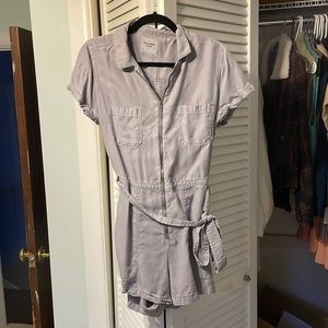 Purple collared romper